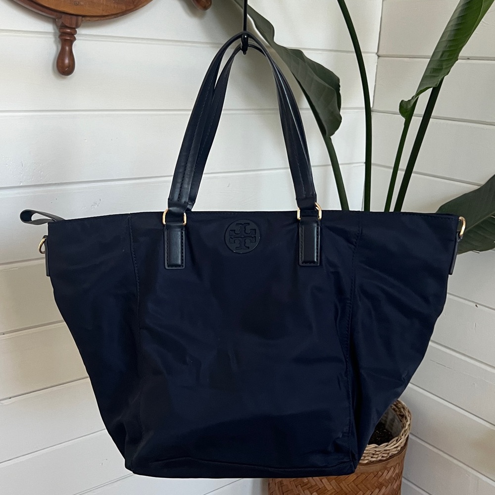 Tory Burch Navy Blue Tote Bag